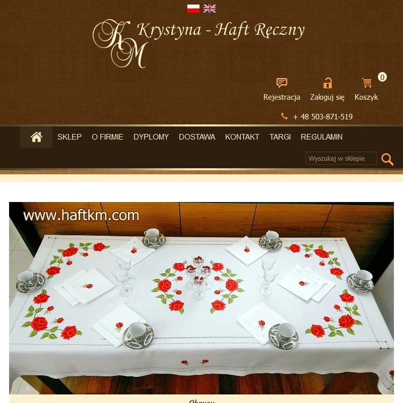 Bieżniki ręcznie haftowane