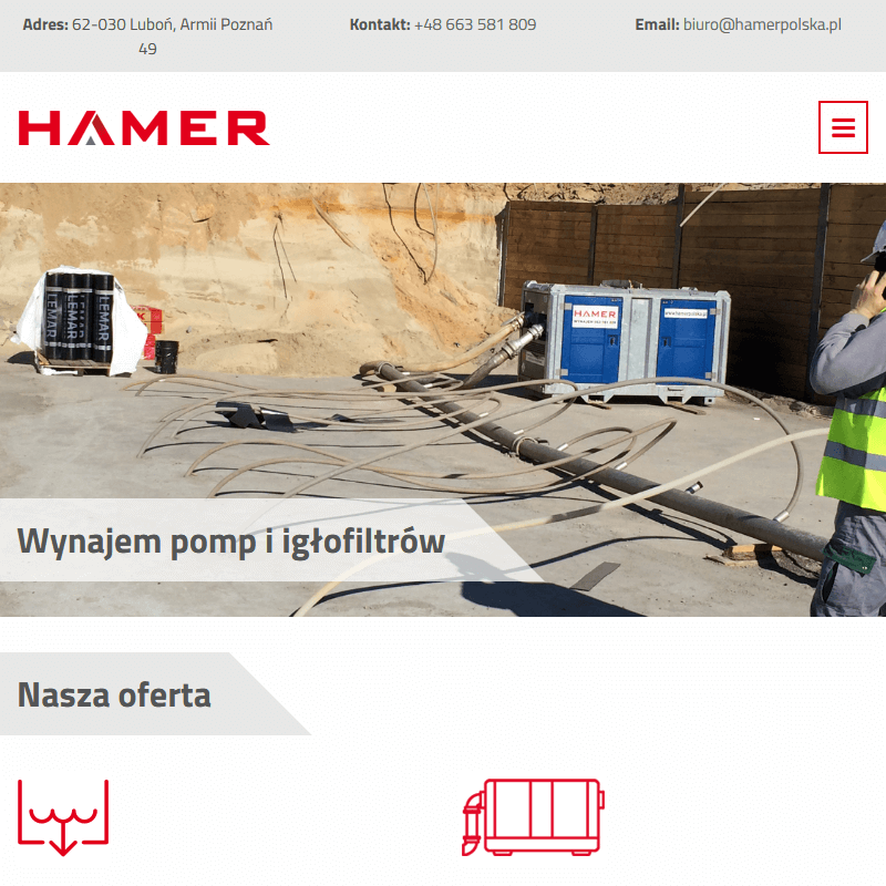 Wynajem pomp do igłofiltów